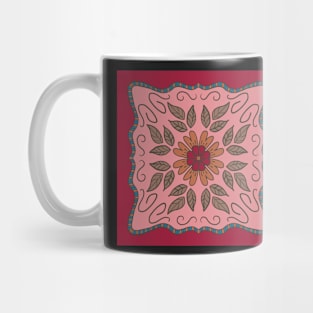 Pink square floral Provencal 'scarf' style design Mug